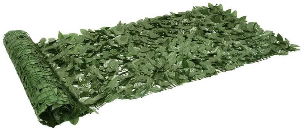 Balkono pertvara, 300x100cm, su tamsiai žaliais lapais