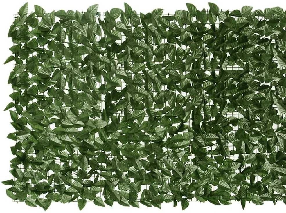 Balkono pertvara, 400x100cm, su tamsiai žaliais lapais