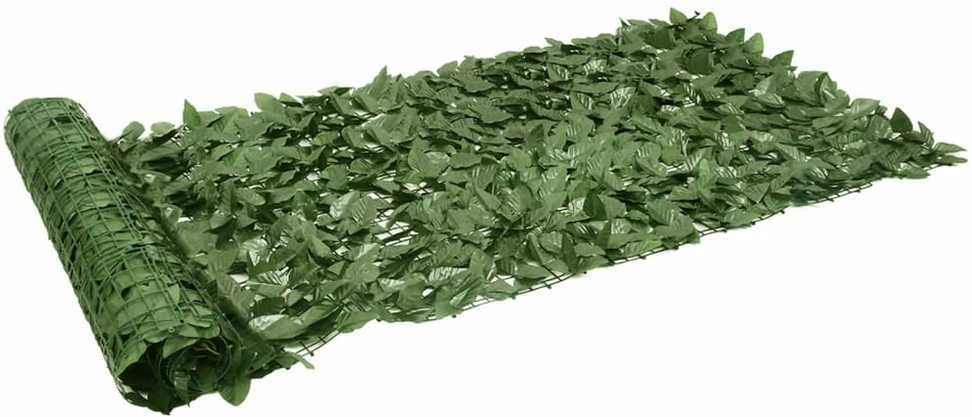 Balkono pertvara, 600x100cm, su tamsiai žaliais lapais