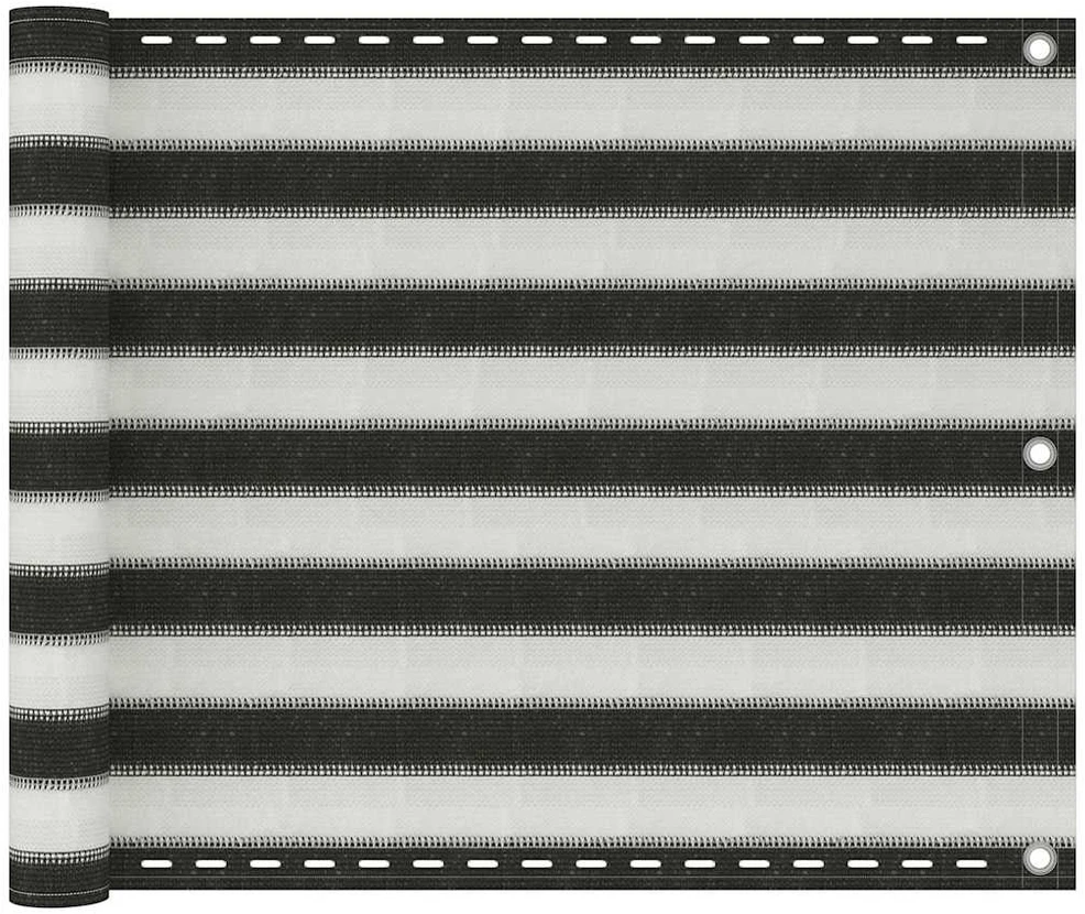 Balkono pertvara, antracito ir baltos spalvos, 75x500cm, HDPE