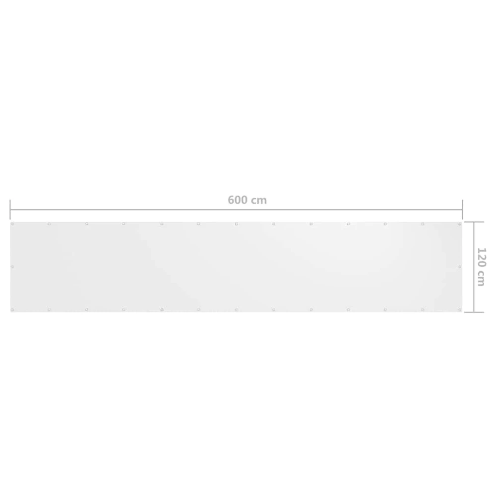 Balkono pertvara, baltos spalvos, 120x600cm, oksfordo audinys