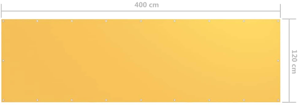 Balkono pertvara, geltonos spalvos, 120x400cm, oksfordo audinys