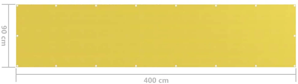Balkono pertvara, geltonos spalvos, 90x400cm, HDPE