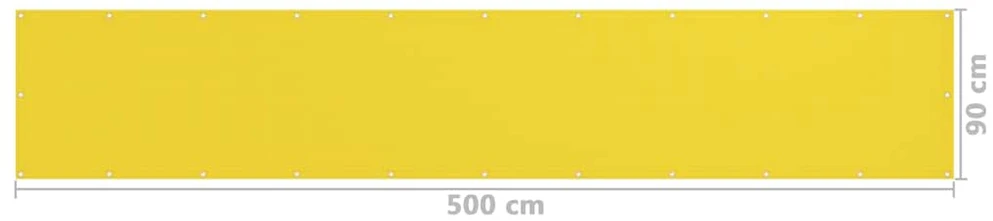 Balkono pertvara, geltonos spalvos, 90x500cm, HDPE