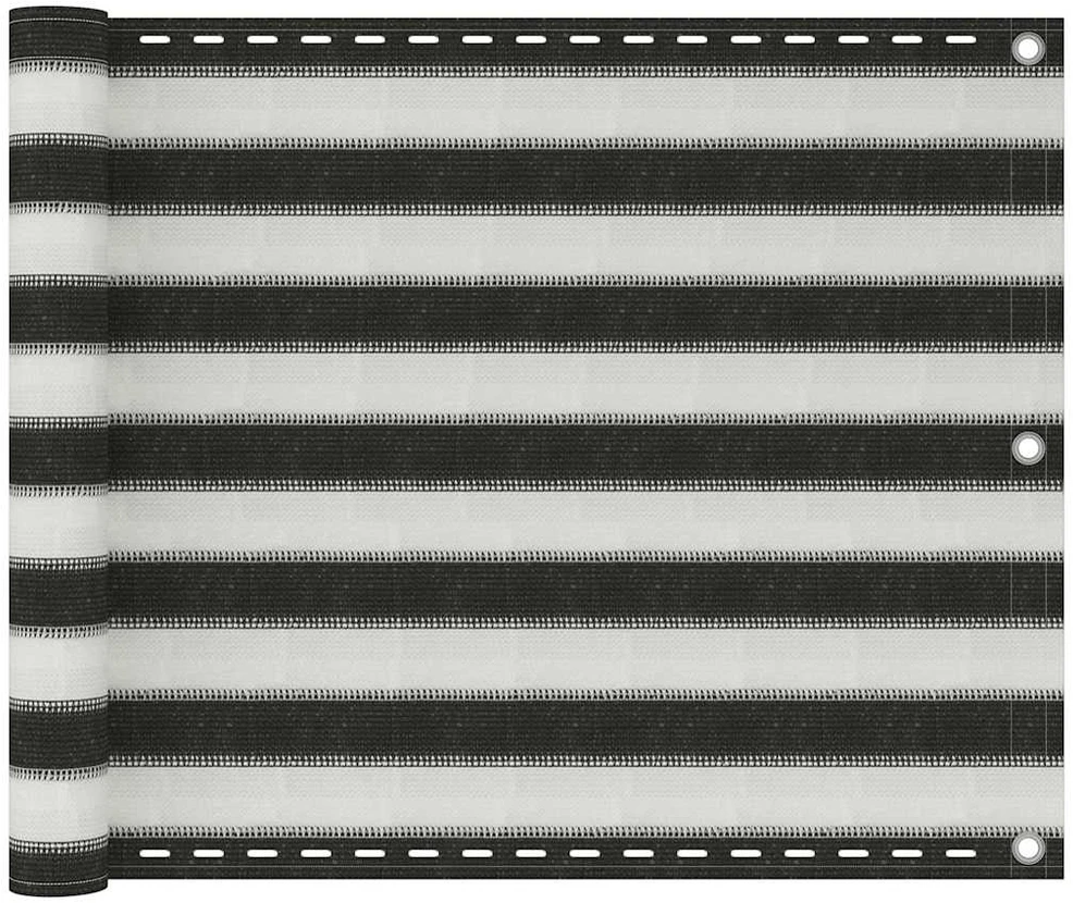 Balkono Pertvara, HDPE, 75x400 cm, Antracito ir Baltos Spalvos