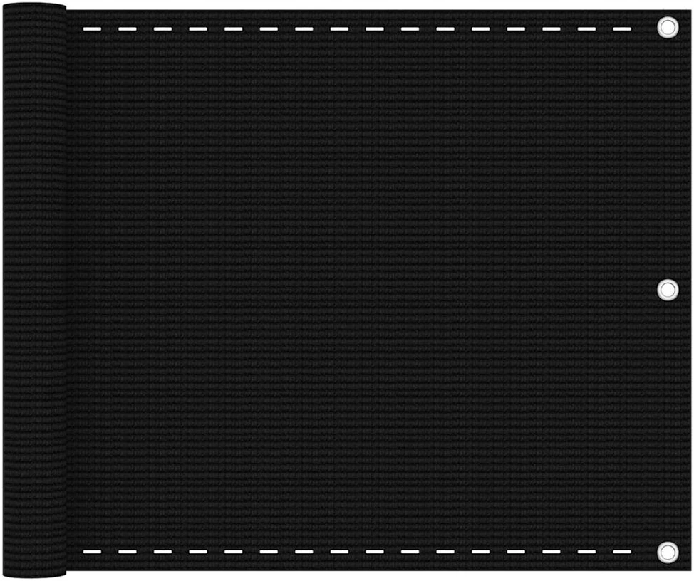 Balkono pertvara, juodos spalvos, 75x500cm, HDPE