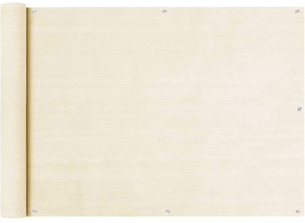 Balkono pertvara, kreminės spalvos, 75x500cm, HDPE