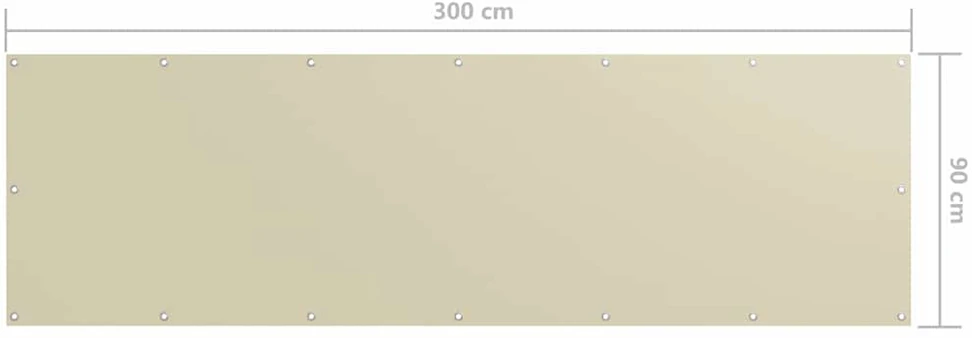 Balkono pertvara, kreminės spalvos, 90x300cm, oksfordo audinys
