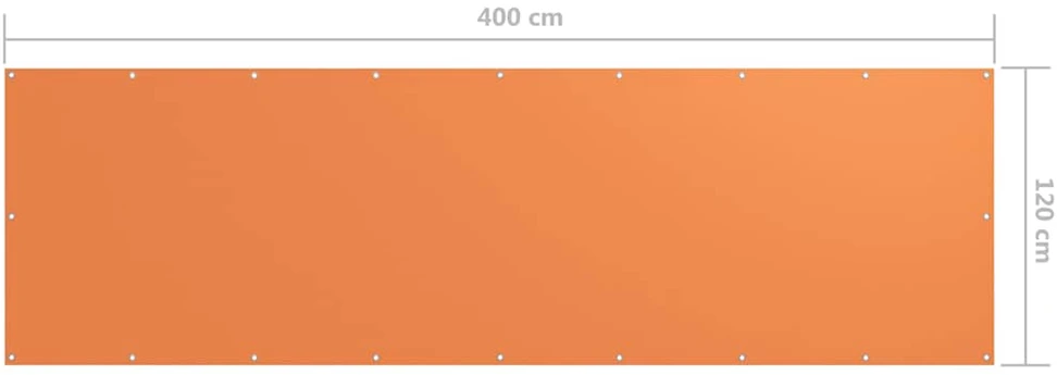 Balkono pertvara, oranžinė, 120x400cm, oksfordo audinys