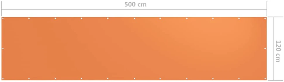 Balkono pertvara, oranžinė, 120x500cm, oksfordo audinys