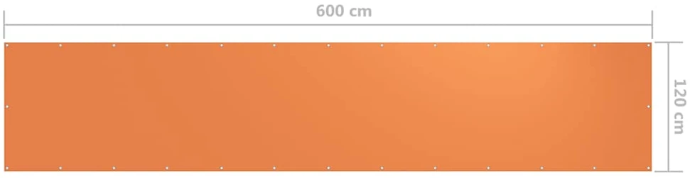 Balkono pertvara, oranžinė, 120x600cm, oksfordo audinys