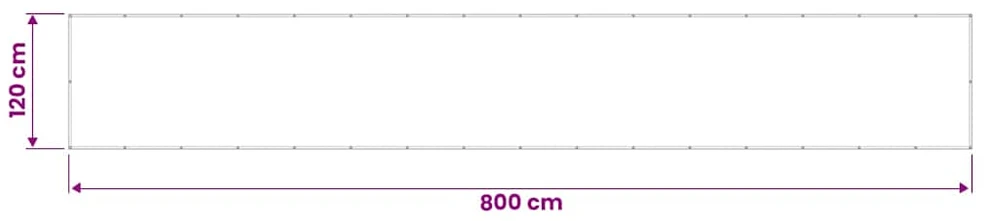 Balkono pertvara, ruda, 120x800cm, 100% oksfordo poliesteris