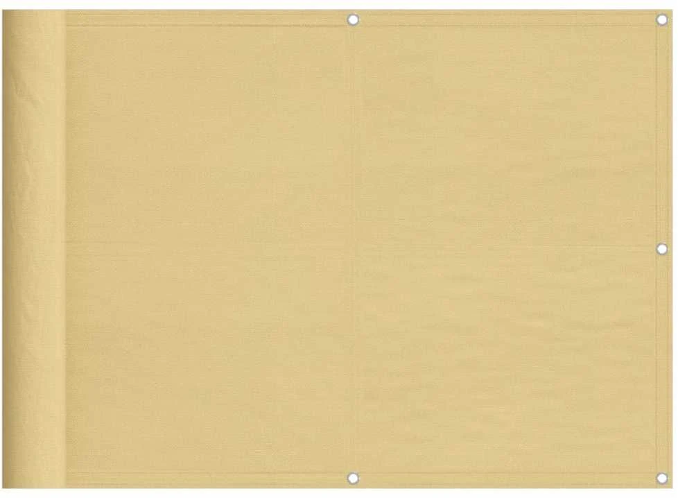Balkono pertvara, smėlio, 75x800cm, 100% oksfordo poliesteris