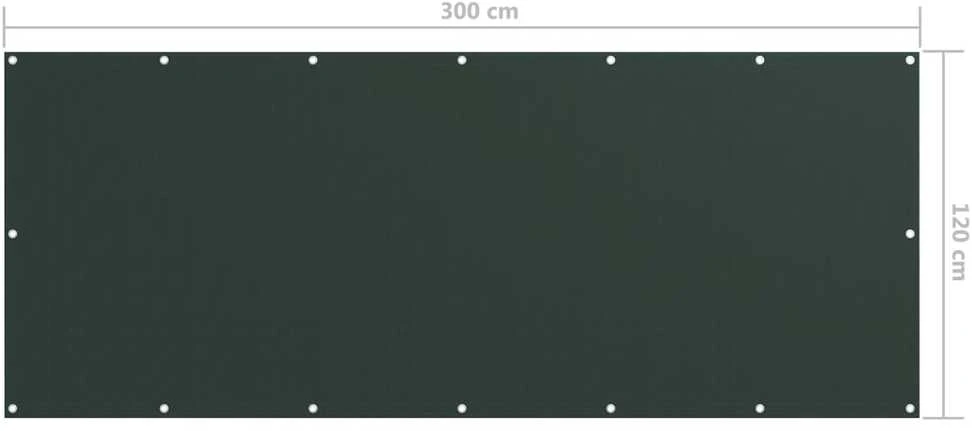Balkono pertvara, tamsiai žalia, 120x300cm, oksfordo audinys