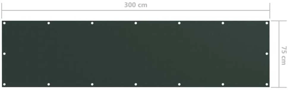 Balkono pertvara, tamsiai žalia, 75x300cm, oksfordo audinys
