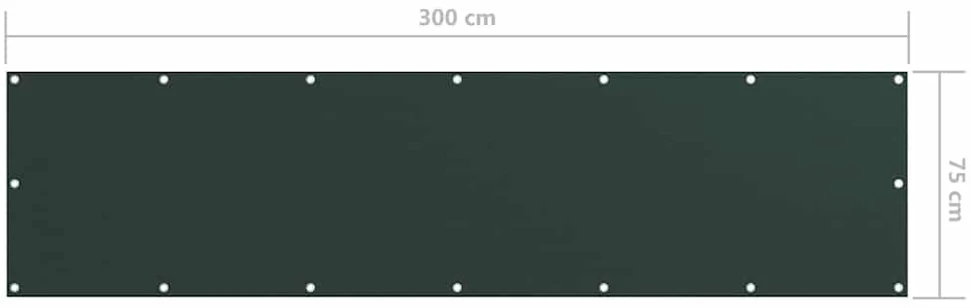 Balkono pertvara, tamsiai žalia, 75x300cm, oksfordo audinys