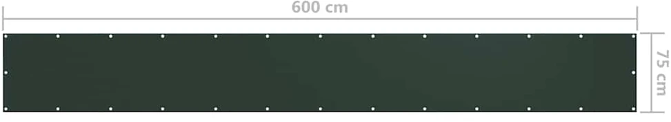 Balkono pertvara, tamsiai žalia, 75x600cm, oksfordo audinys