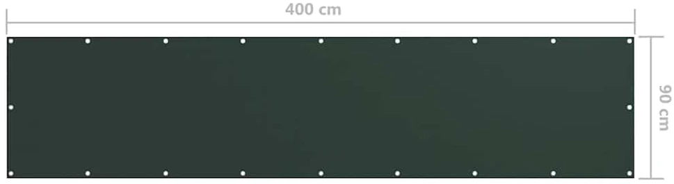Balkono pertvara, tamsiai žalia, 90x400cm, oksfordo audinys