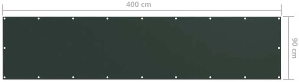 Balkono pertvara, tamsiai žalia, 90x400cm, oksfordo audinys