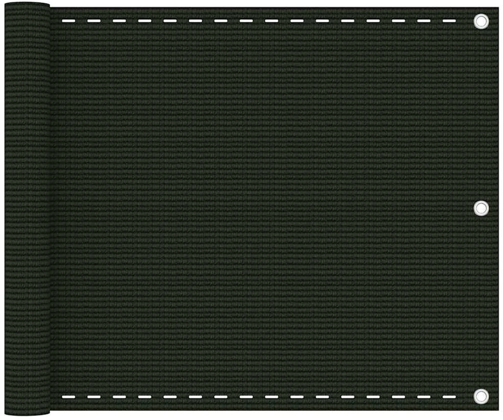 Balkono pertvara, tamsiai žalios spalvos, 75x400cm, HDPE