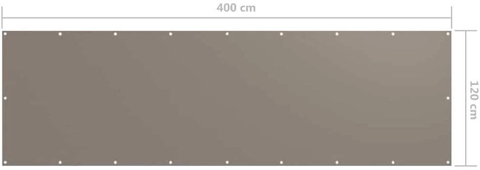 Balkono pertvara, taupe spalvos, 120x400cm, oksfordo audinys