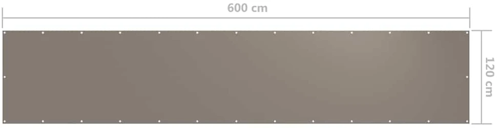 Balkono pertvara, taupe spalvos, 120x600cm, oksfordo audinys