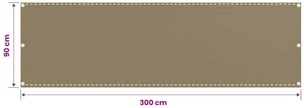 Balkono pertvara, taupe spalvos, 90x300cm, HDPE