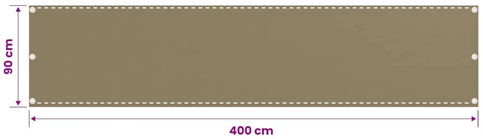 Balkono pertvara, taupe spalvos, 90x400cm, HDPE