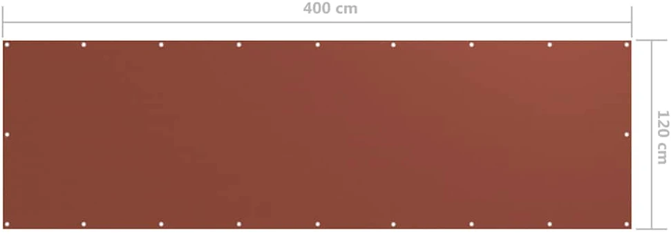 Balkono pertvara, terakota spalvos, 120x400cm, oksfordo audinys
