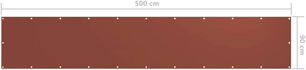Balkono pertvara, terakota spalvos, 90x500cm, oksfordo audinys