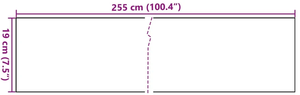 Balkono pertvaros, 10vnt., baltos, 255x19cm, poliratanas