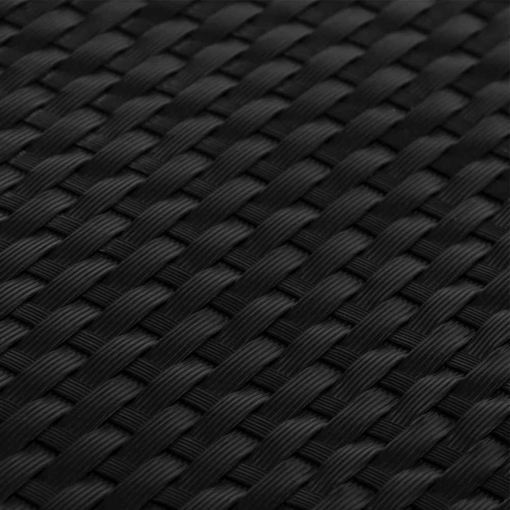 Balkono pertvaros, 10vnt., juodos, 255x19cm, poliratanas