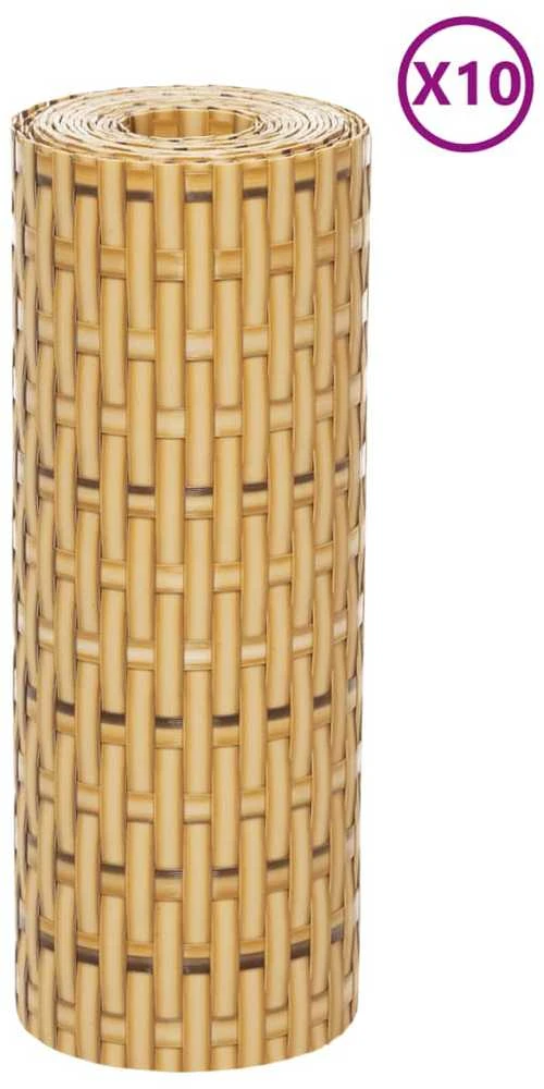 Balkono pertvaros, 10vnt., rudos, 255x19cm, poliratanas