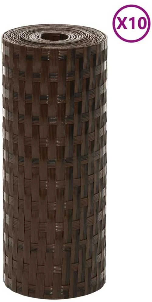 Balkono pertvaros, 10vnt., rudos/juodos, 255x19cm, poliratanas