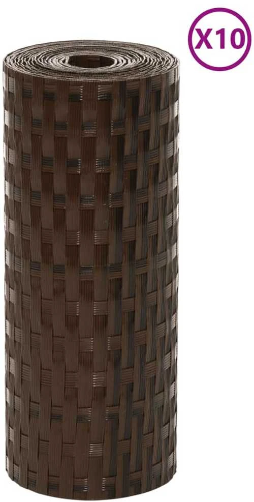 Balkono pertvaros, 10vnt., rudos/juodos, 255x19cm, poliratanas