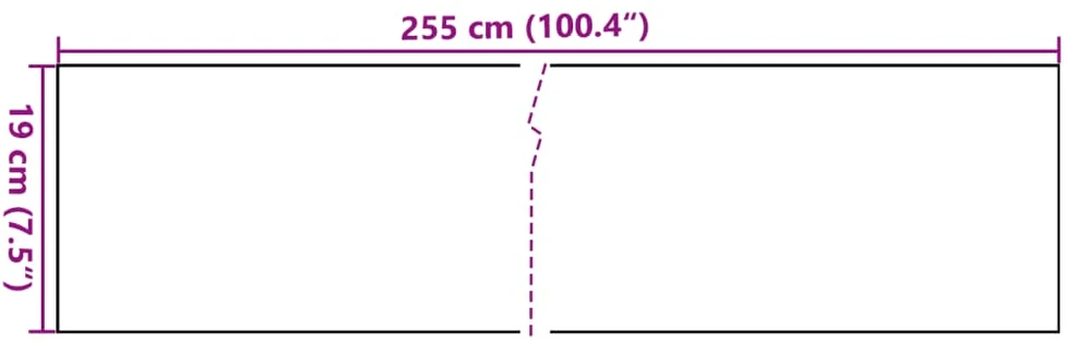 Balkono pertvaros, 5vnt., juodos spalvos, 255x19cm, poliratanas