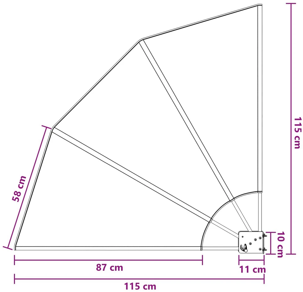 Balkono privatumo ekranas 115 x 115 cm Poliesteris