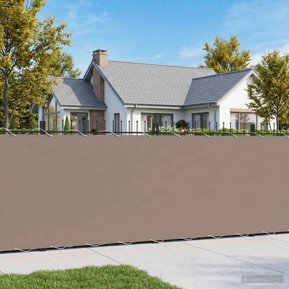 Balkono privatumo ekranas 1,2 x 15 m Audinys su PU danga Taupe