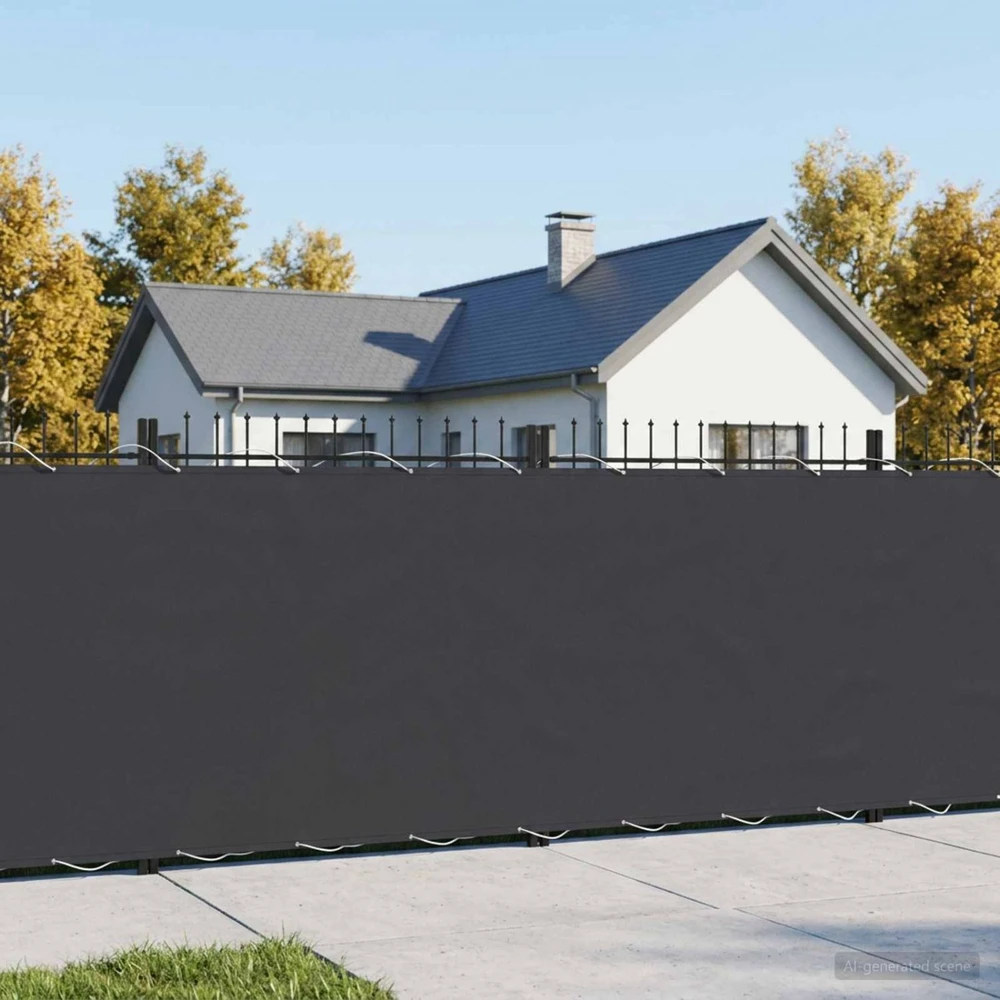 Balkono privatumo ekranas 1,2 x 25 m Audinys su PU danga Juoda