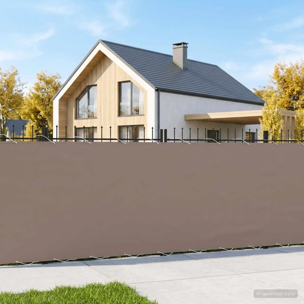 Balkono privatumo ekranas 1,2 x 25 m Audinys su PU danga Taupe