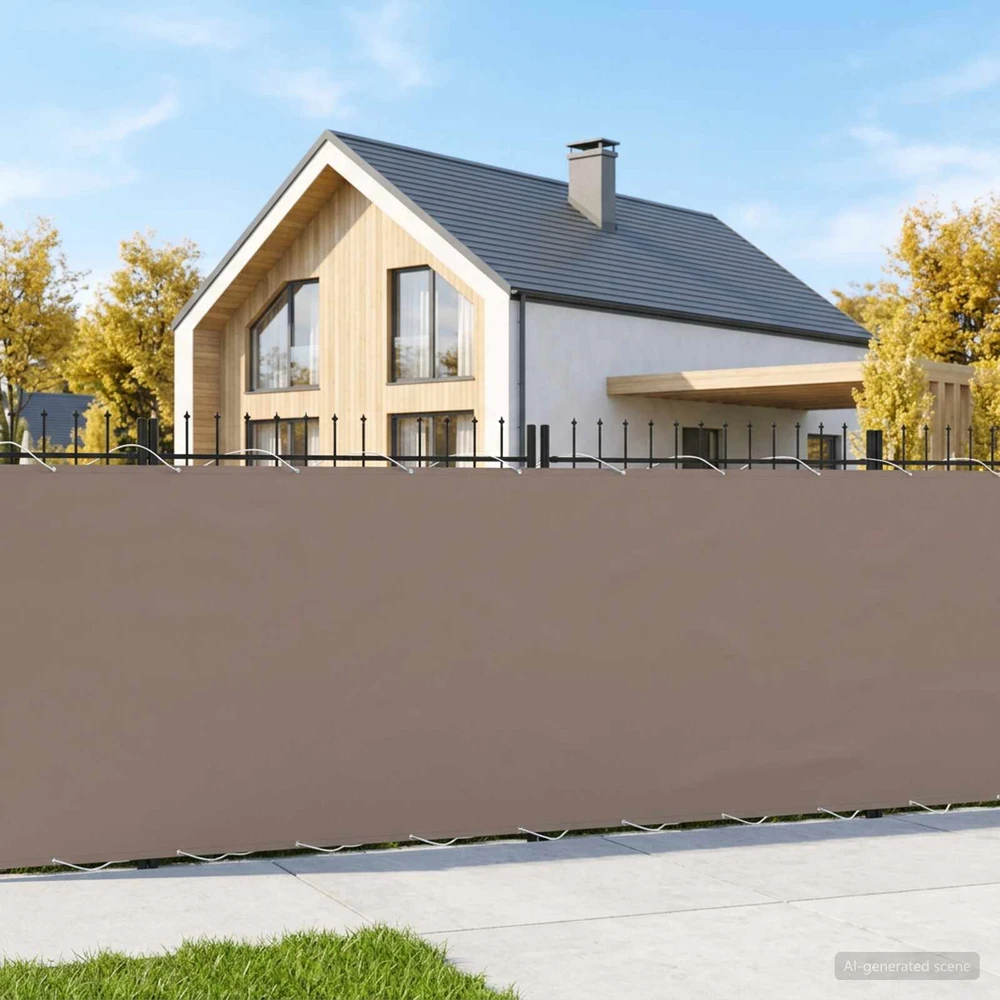 Balkono uždanga 1,2 x 25 m Audinys su PU danga Taupe