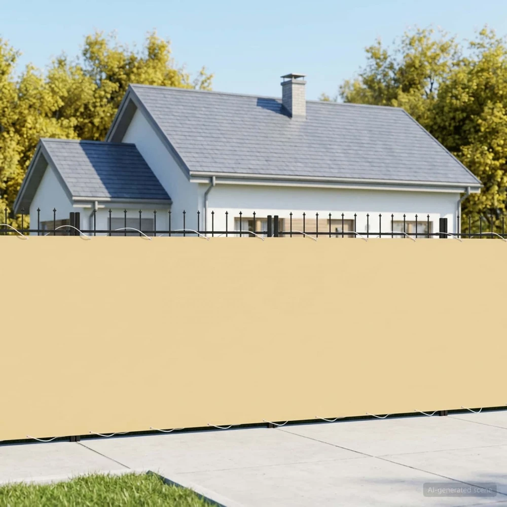 Balkono privatumo ekranas 1,5 x 15 m Audinys su PU danga Smėlio