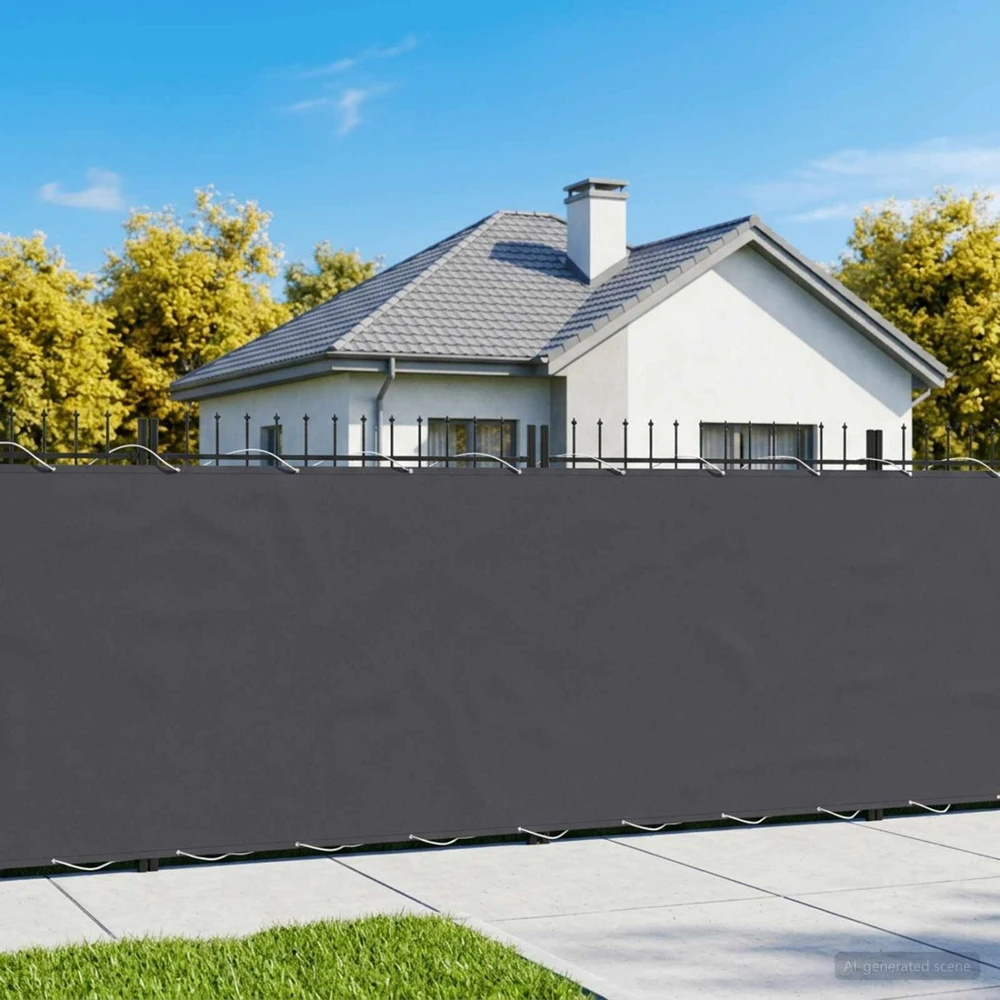 Balkono privatumo ekranas 1,5 x 25 m Audinys su PU danga Juoda