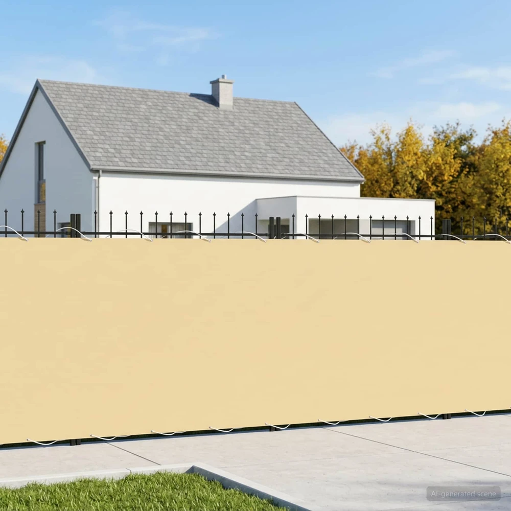 Balkono privatumo ekranas 1,5 x 25 m Audinys su PU danga Smėlio