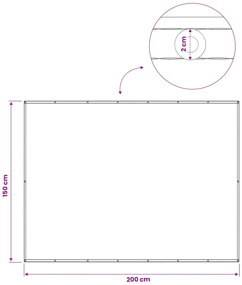 Balkono privatumo ekranas 150 x 200 cm Audinys su PU danga