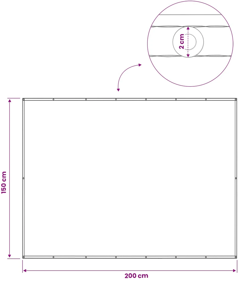 Balkono privatumo ekranas 150 x 200 cm Audinys su PU danga