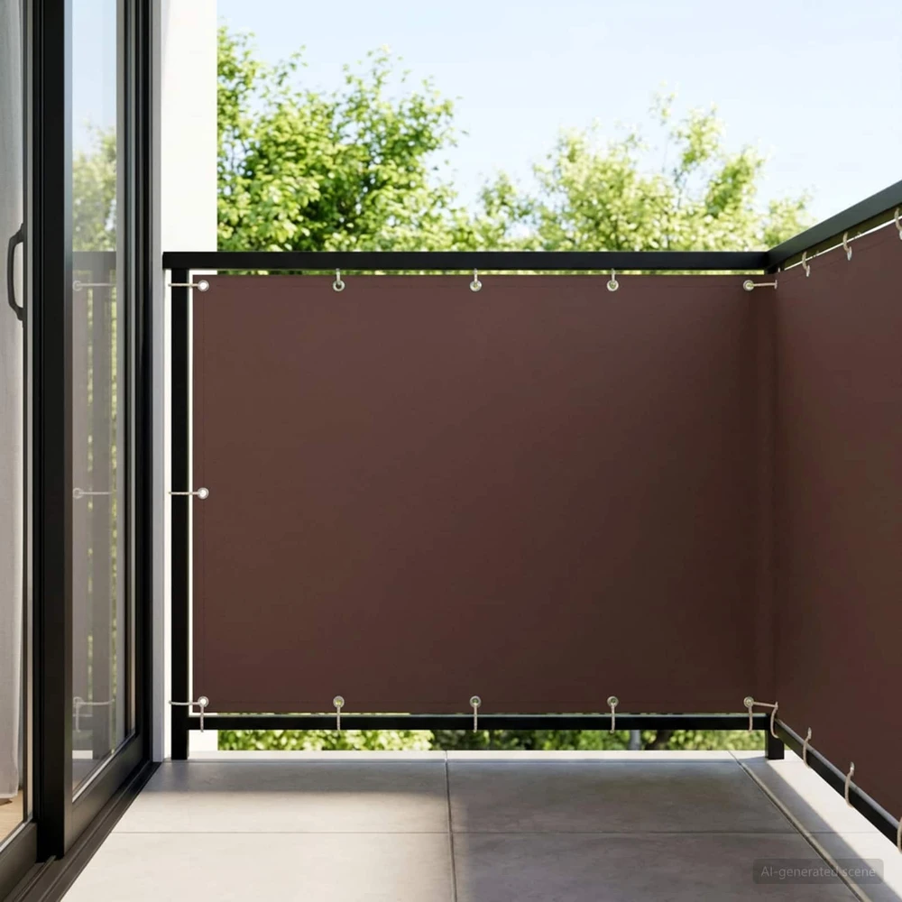 Balkono privatumo ekranas 150 x 300 cm Audinys su PU danga Ruda