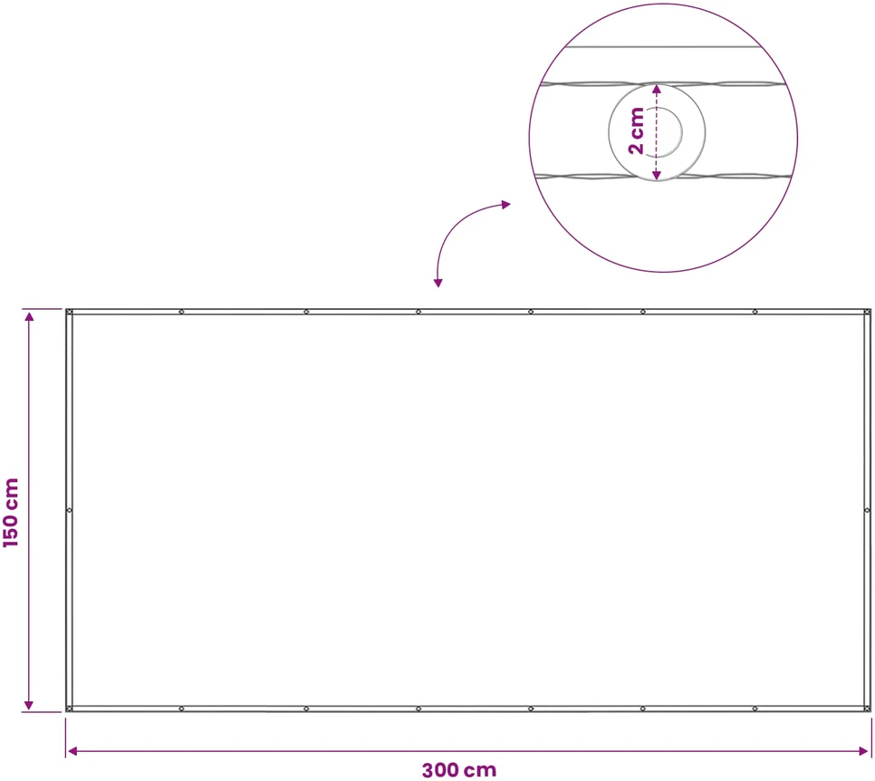 Balkono privatumo ekranas 150 x 300 cm Audinys su PU danga
