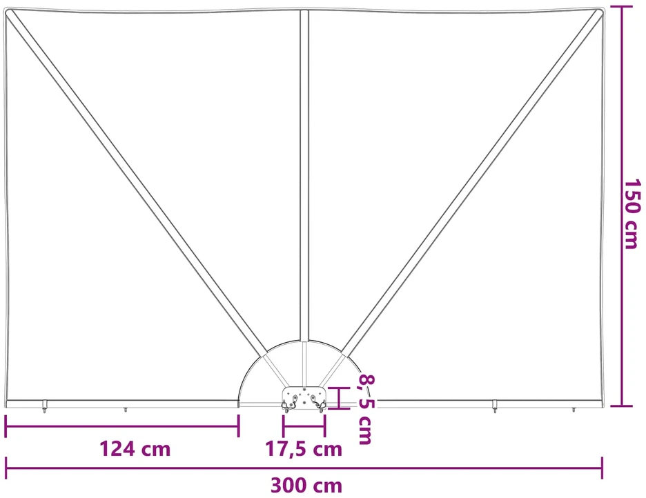 Balkono uždanga 150 x 300 cm Poliesteris Stačiakampio