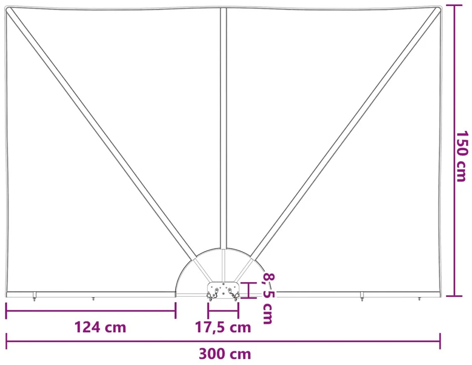 Balkono privatumo ekranas 150 x 300 cm Poliesteris Stačiakampio